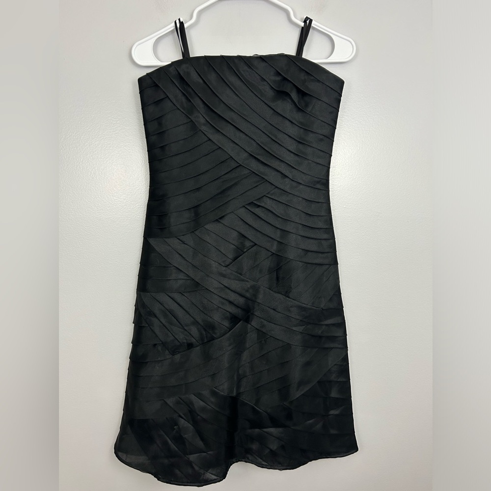 Alex Evenings Black Strapless Cocktail A-line Mini Dress Size 6 Petite